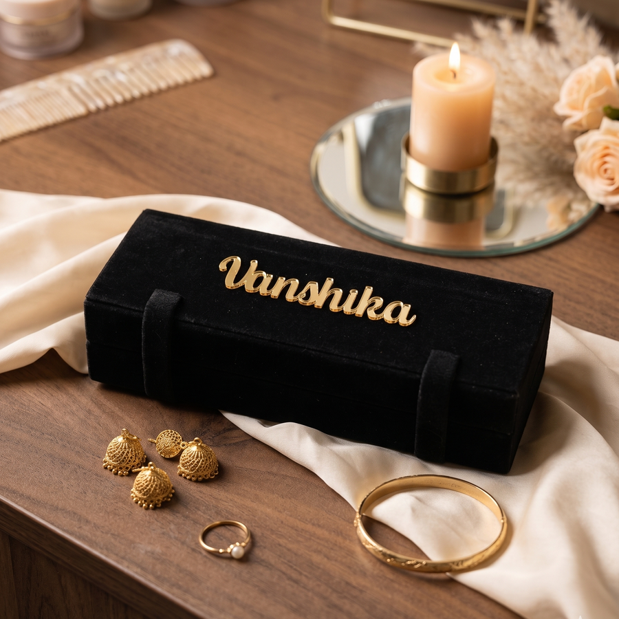 Set of 12 Random Earrings with Folding Jhumka Box with Name