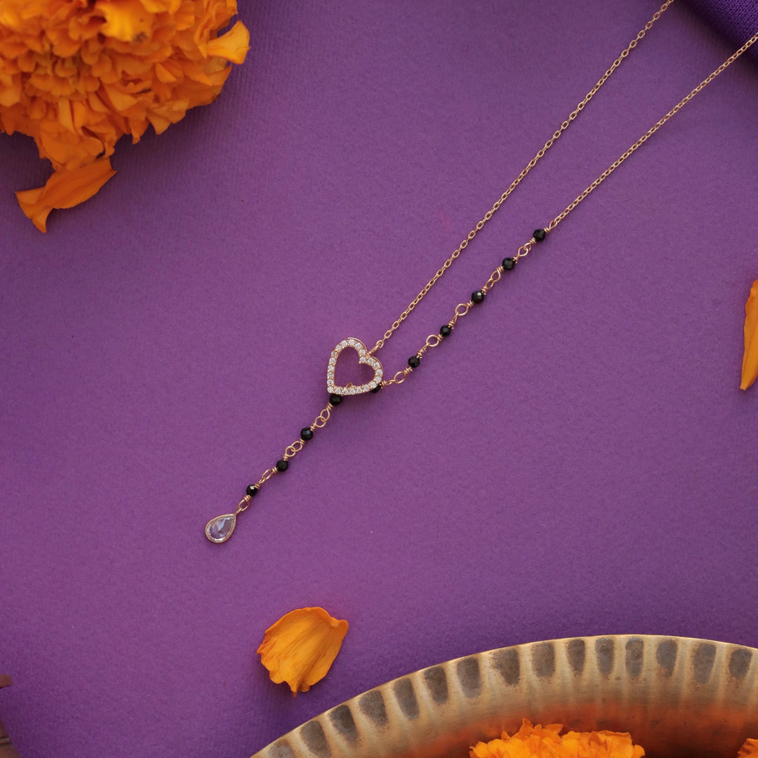 Delicate Heart 18k Gold Vermeil Sterling Silver Mangalsutra