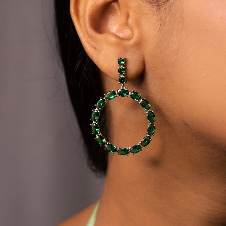 Vibrant Green Sterling Silver Earrings