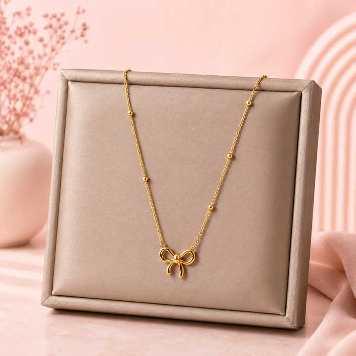 Bow Necklace - 18k Gold Plated