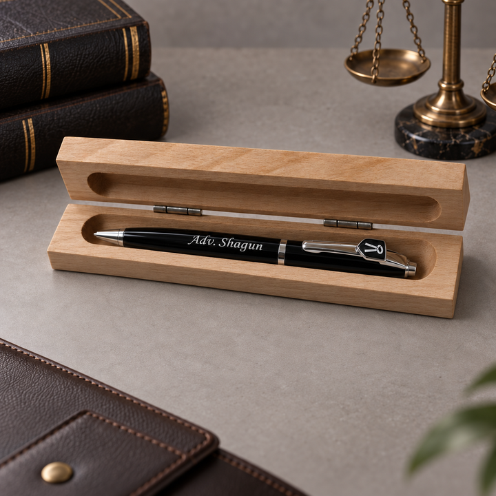 Personalised Advocate Pen with Wooden Box.