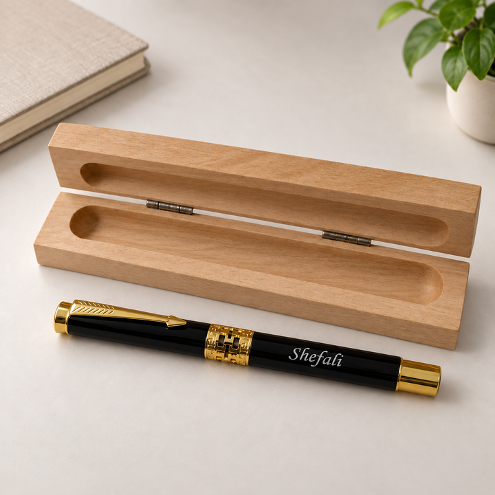 Personalised Pen With Wooden Box