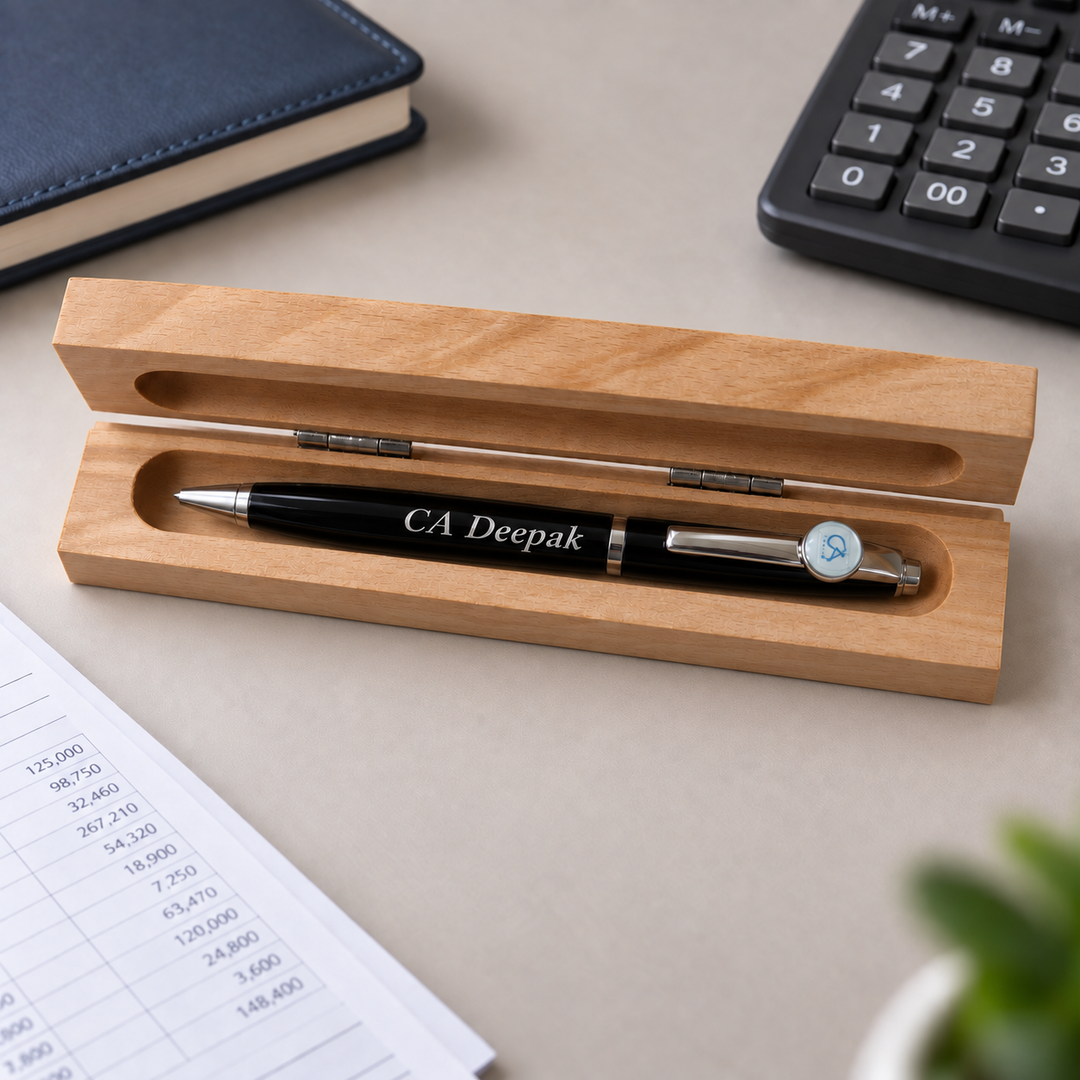 Personalised Chartered Accountant Pen with Wooden Box