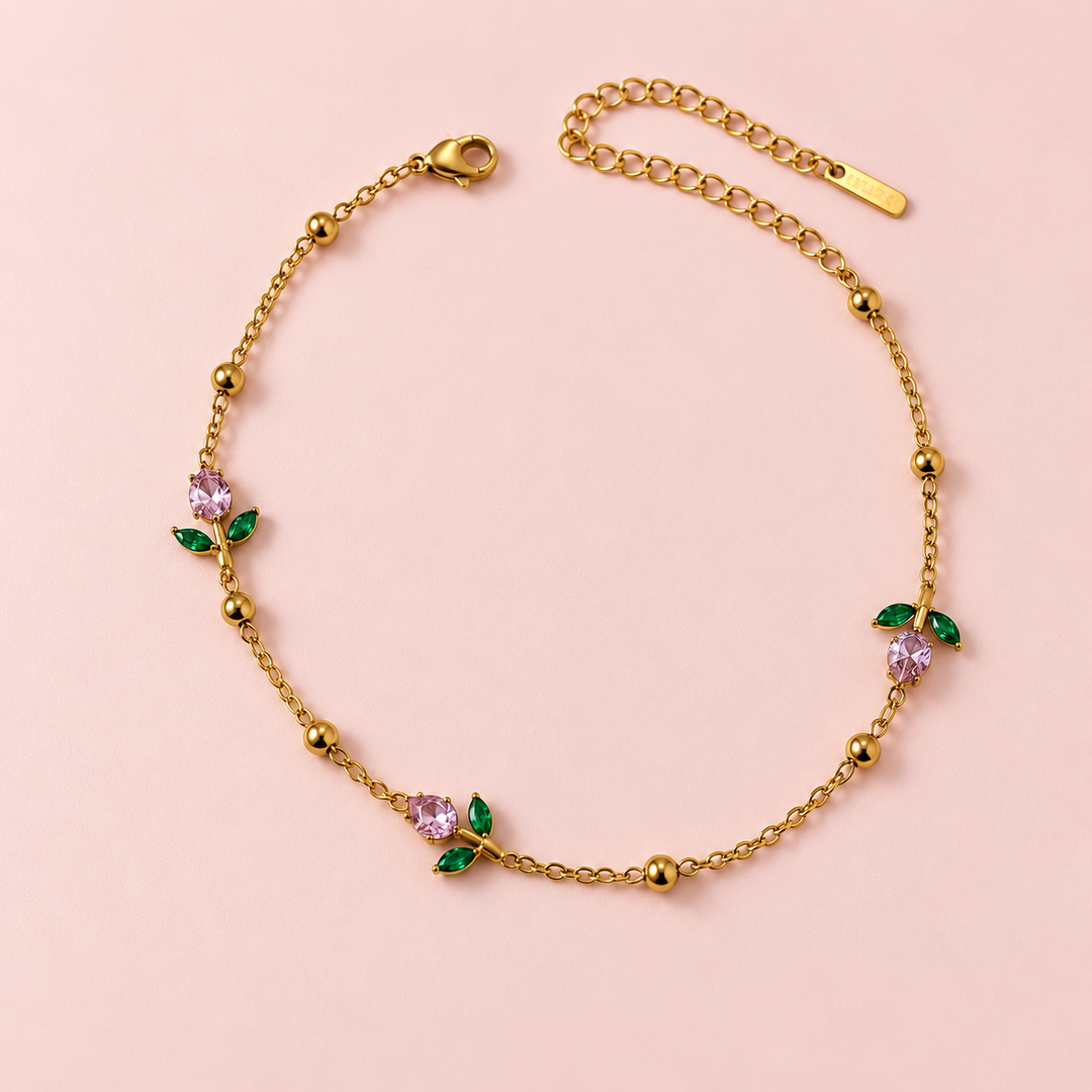 Tulip Anklet- 18k Gold Plated