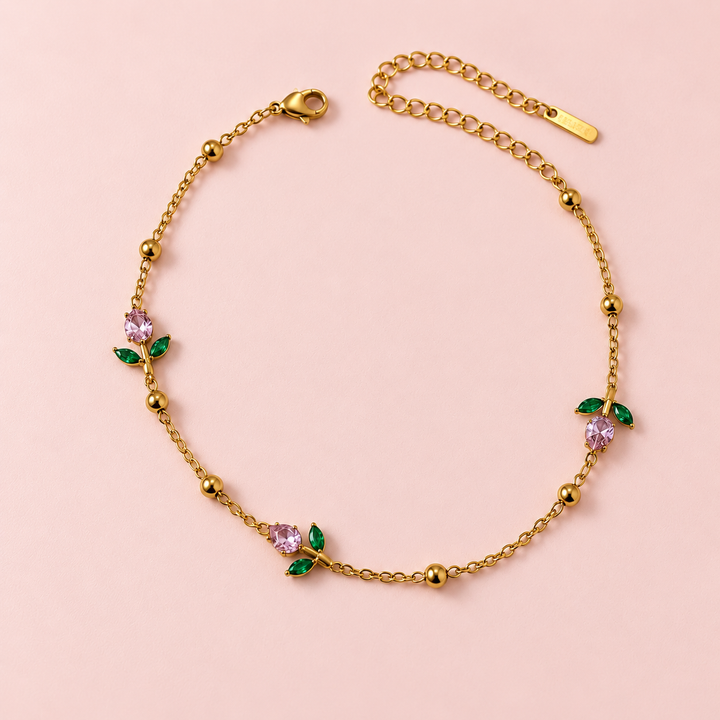 Tulip Anklet- 18k Gold Plated