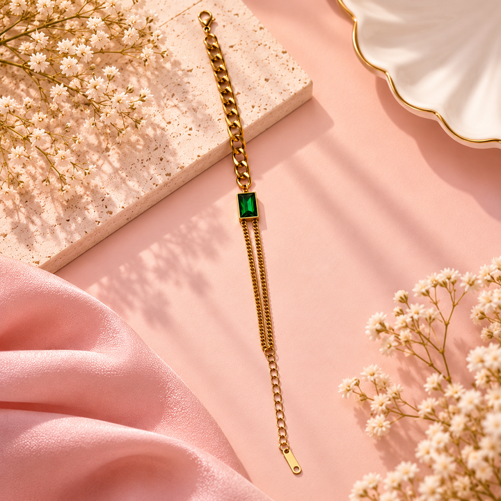 Emerald Aura Bracelet - 18k Gold Plated