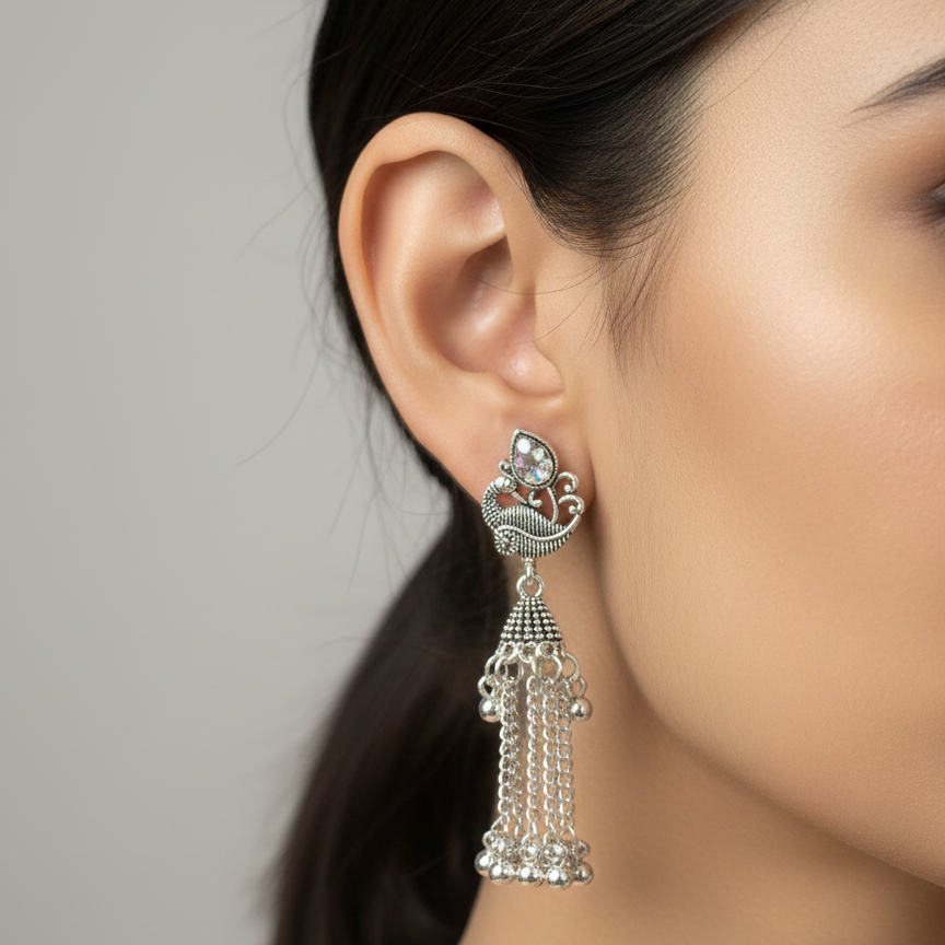 12 Jhumka Gift Set in Wooden Box with Mirror