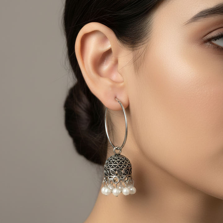 12 Jhumka Gift Set in Wooden Box with Mirror