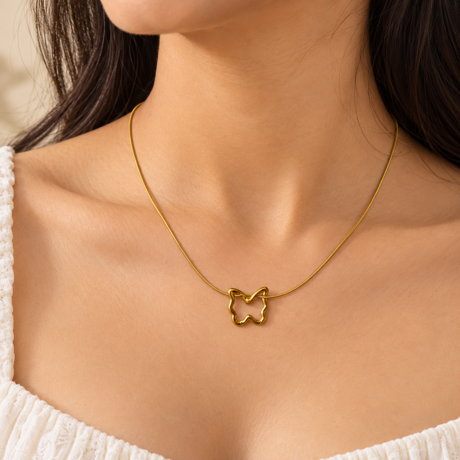 Butterfly Necklace- 18k Gold Plated