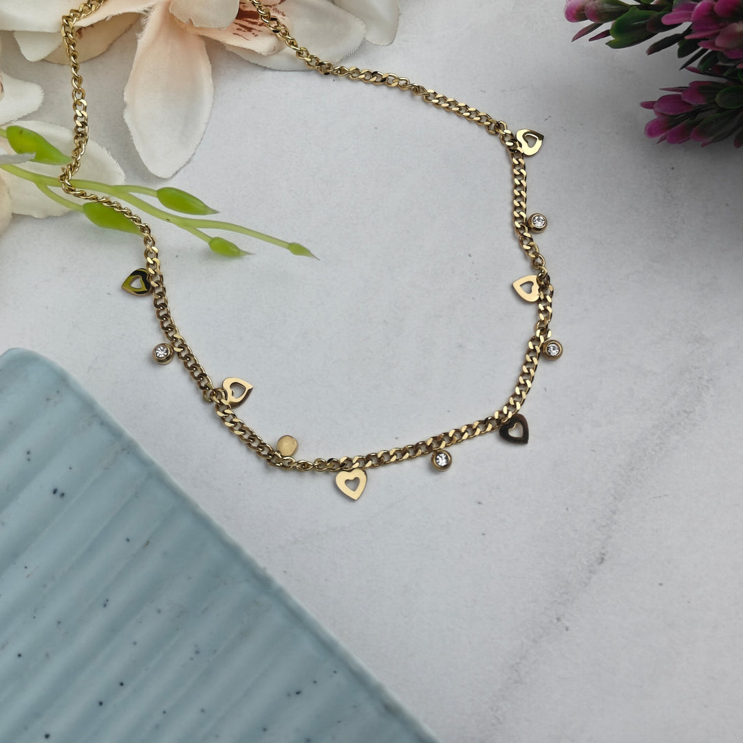 Heart Choker Pendant - 18k Gold Plated