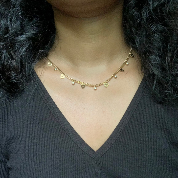 Heart Choker Pendant - 18k Gold Plated