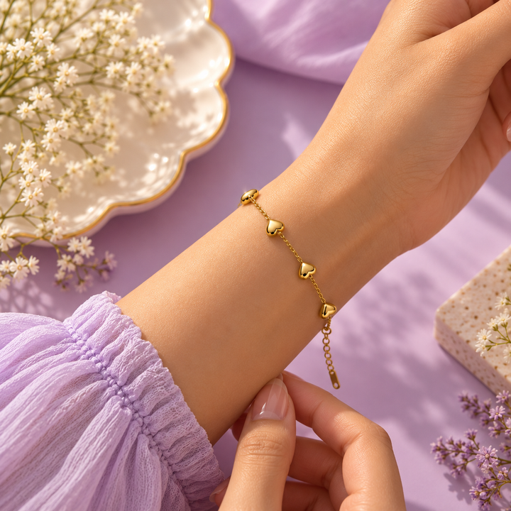 Little Hearts Bracelet- 18k Gold Plated