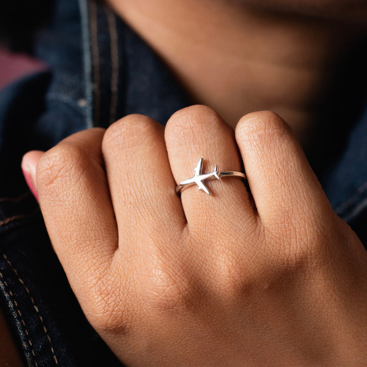 Airplane Sterling Silver Ring