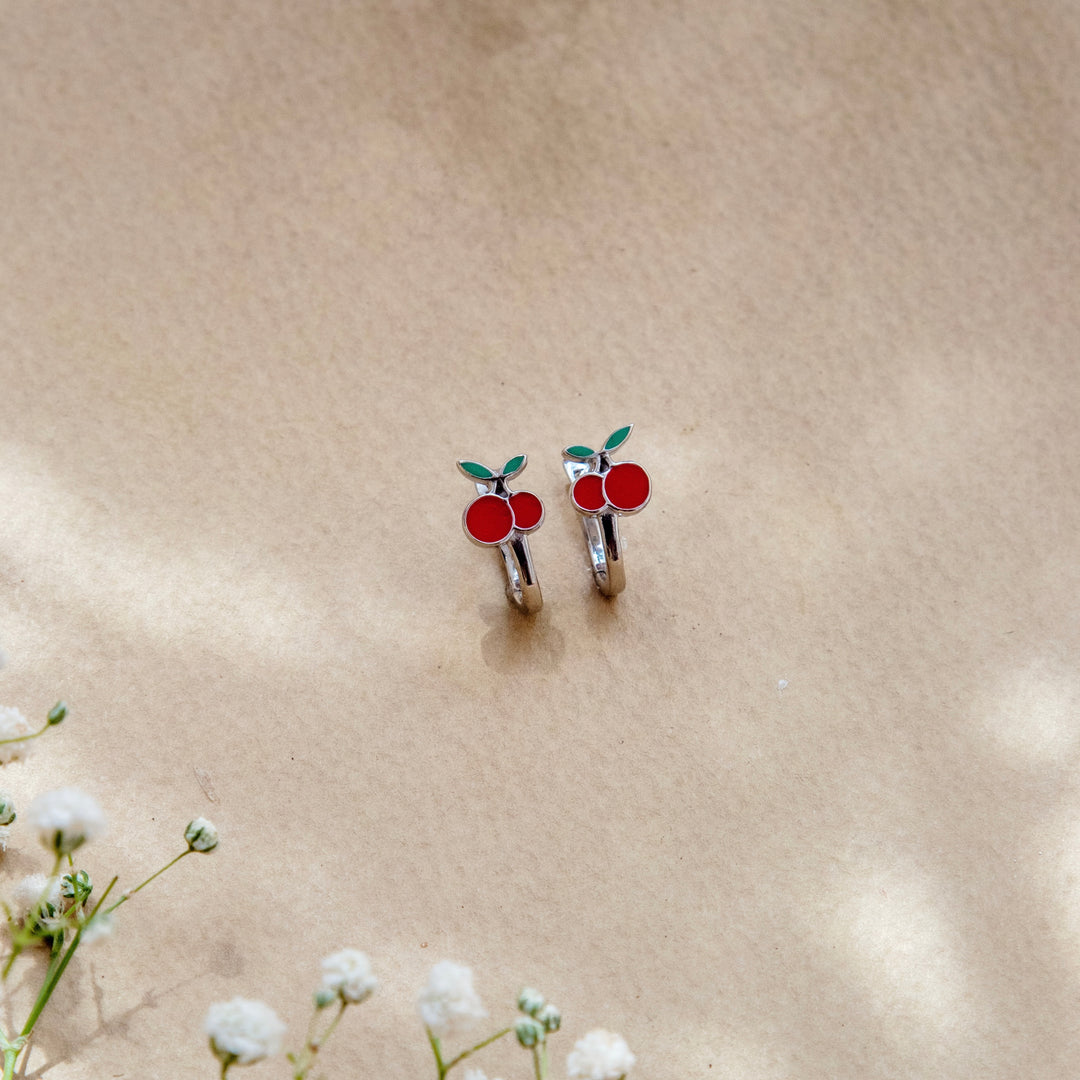 Cherry Sterling Silver Earrings