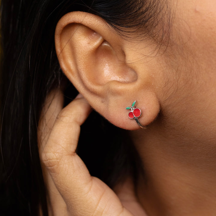 Cherry Sterling Silver Earrings