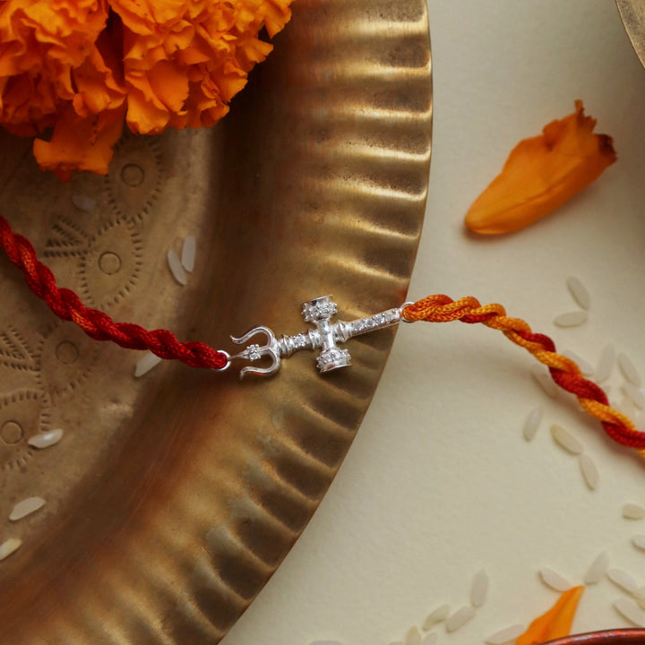 Trishul Sterling Silver Rakhi