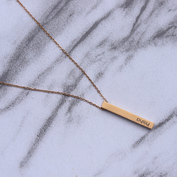 Engraved Bar Name Necklace